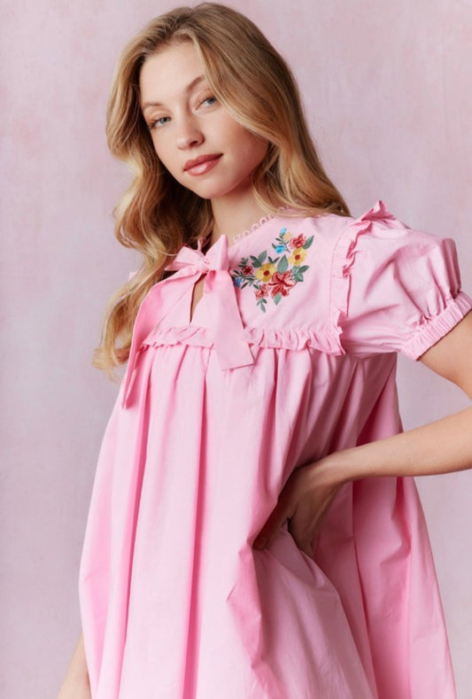 Tulip Pink Babydoll Dress