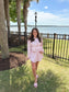 Pink floral matching skort and pullover set — a cute and comfortable outfit perfect for travel, a day out, or everyday wear