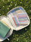 Floral quilted patchwork bible cover in pink – complete set with sticky notes, pens, and chapter tabs