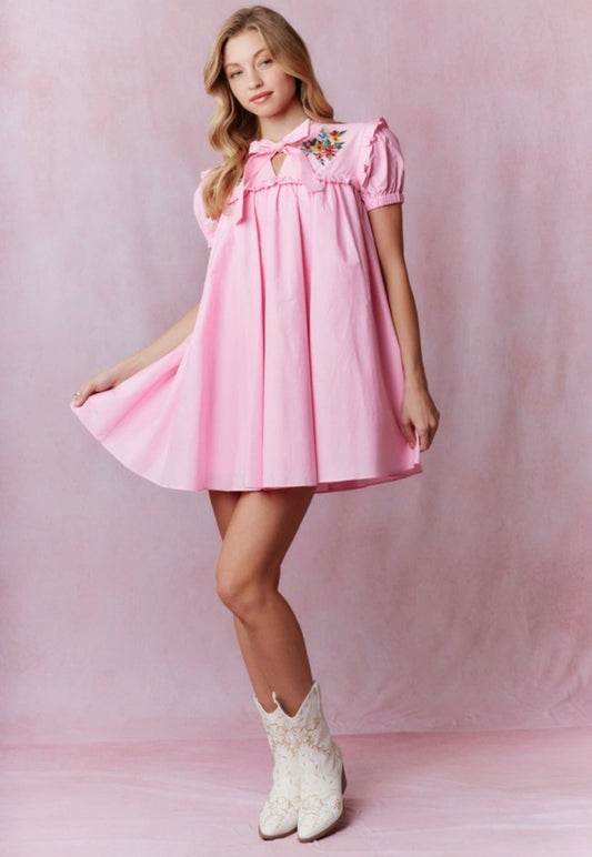 Tulip Pink Babydoll Dress